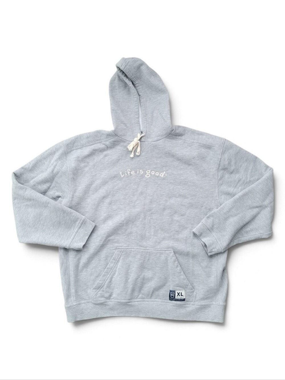 Life Is Good Heather Light Gray Pullover Hoodie